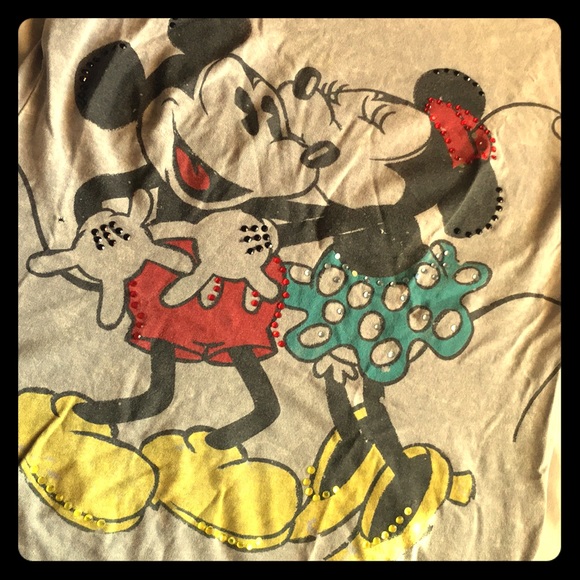 Mickey & Minnie rhinestone tee - Picture 1 of 6
